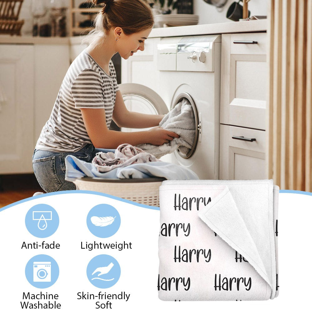 Personalized Name Custom Blanket for Baby, Kids, Youth, Adult - Personalized Blankets For Adults