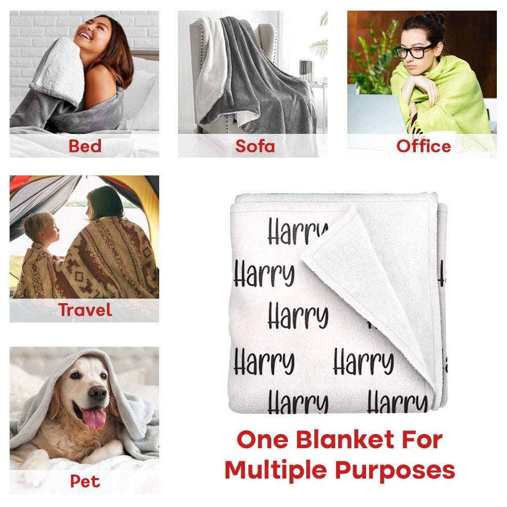 Personalized Name Custom Blanket for Baby, Kids, Youth, Adult - Personalized Blankets For Adults