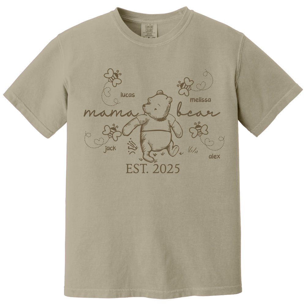 Custom Mama Bear Est 2025 And Grandkids Shirts For Grandma Nh00