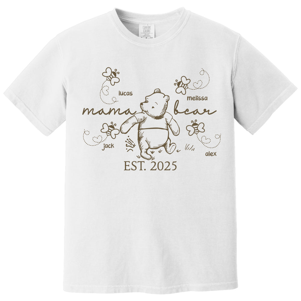Custom Mama Bear Est 2025 And Grandkids Shirts For Grandma Nh00