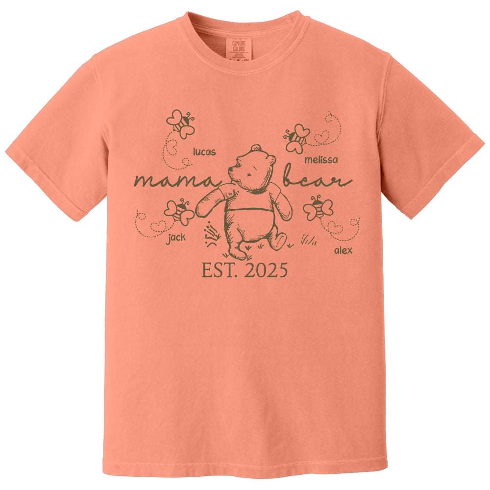 Custom Mama Bear Est 2025 And Grandkids Shirts For Grandma Nh00