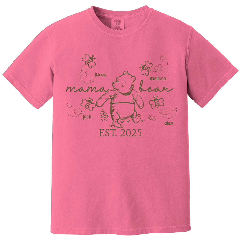 Custom Mama Bear Est 2025 And Grandkids Shirts For Grandma Nh00
