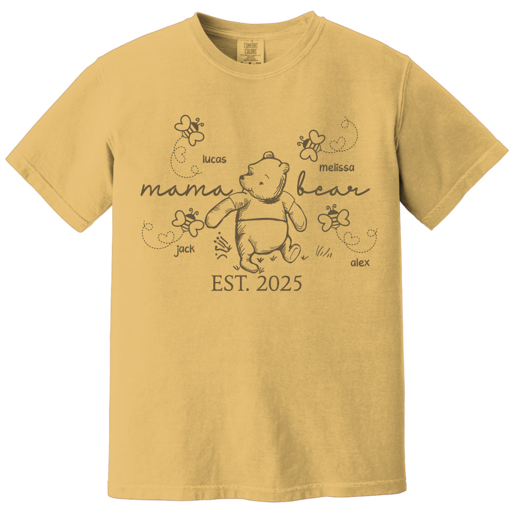 Custom Mama Bear Est 2025 And Grandkids Shirts For Grandma Nh00