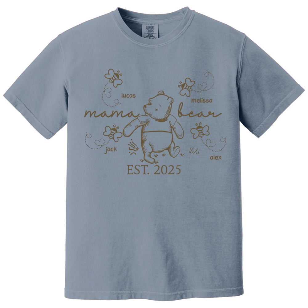 Custom Mama Bear Est 2025 And Grandkids Shirts For Grandma Nh00