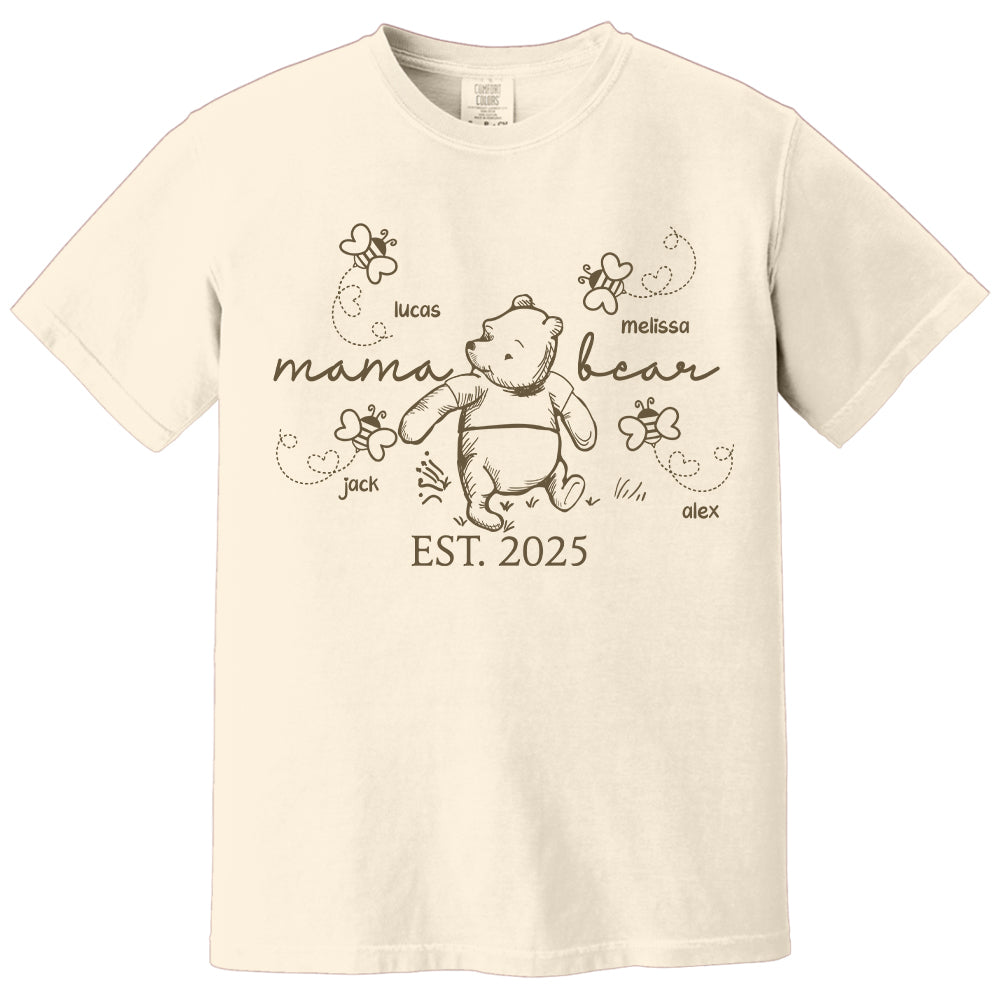 Custom Mama Bear Est 2025 And Grandkids Shirts For Grandma Nh00