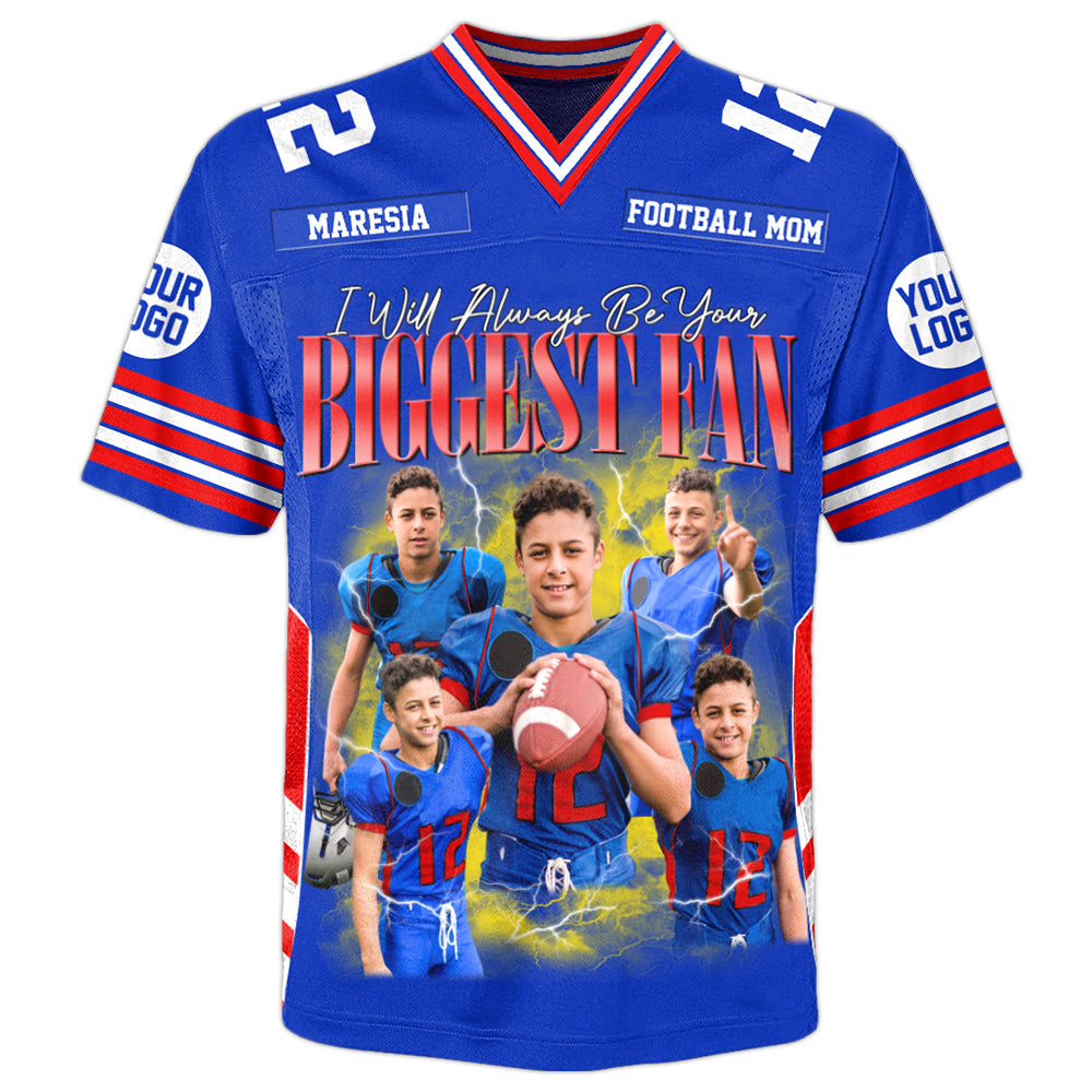 I Will Always Be Your Biggest Fan Football Jersey Shirt Gift For Football Mom Football Dad Game Day Shirt H2511