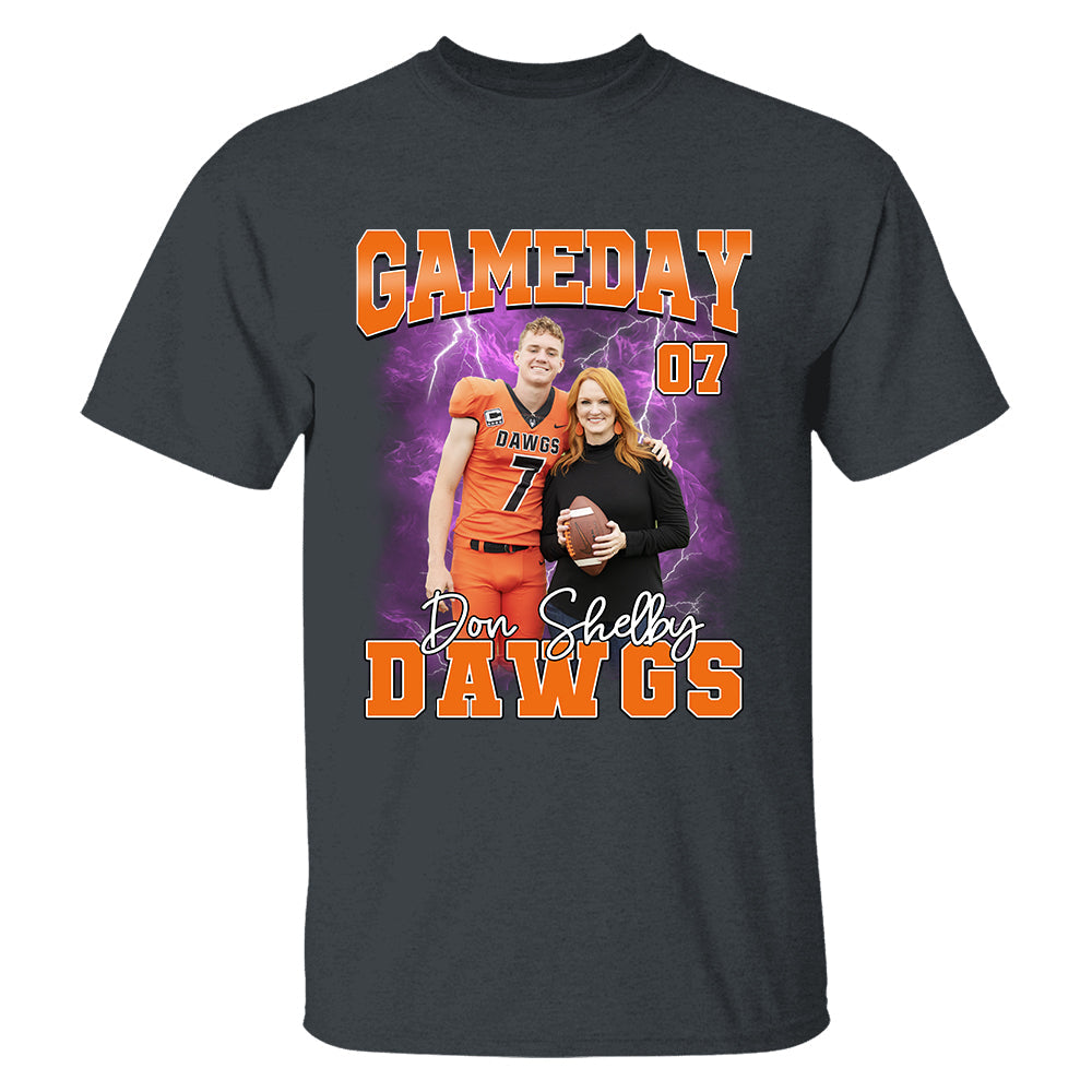 Football Game Day Personalized Shirt Custom Photo Vintage Football Shirt Gift For Football Player