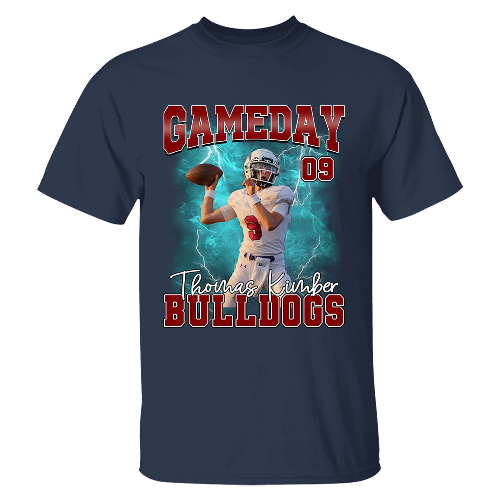 Football Game Day Personalized Shirt Custom Photo Vintage Football Shirt Gift For Football Player