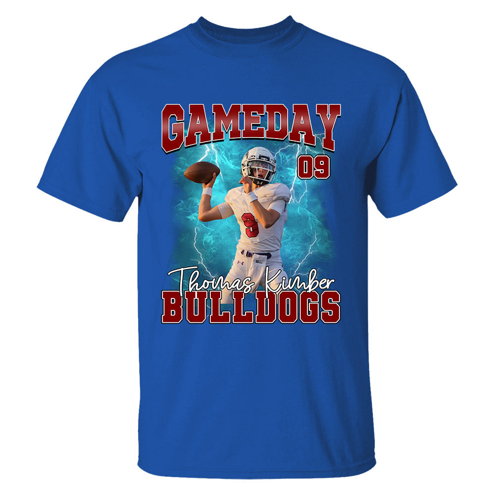 Football Game Day Personalized Shirt Custom Photo Vintage Football Shirt Gift For Football Player