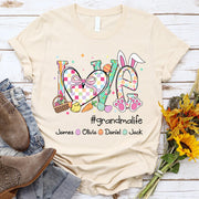 Love Grandmalife Easter Gift For Family, Custom Grandma And Grandkids T-Shirt T1807 VH01