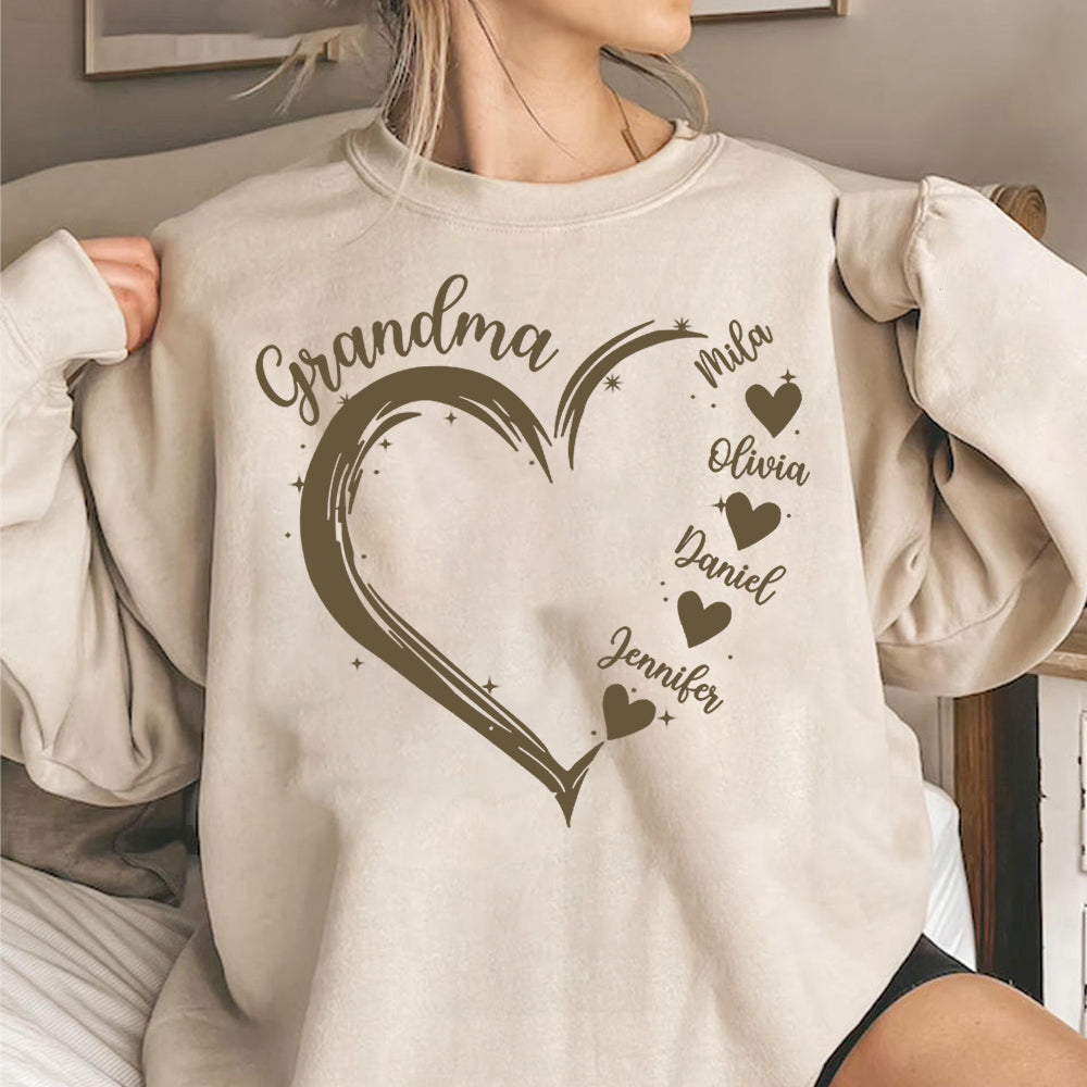 Grandma and Grandkids Hearts, Best Gift Birthday, New Mom Gift Shirt Nh00