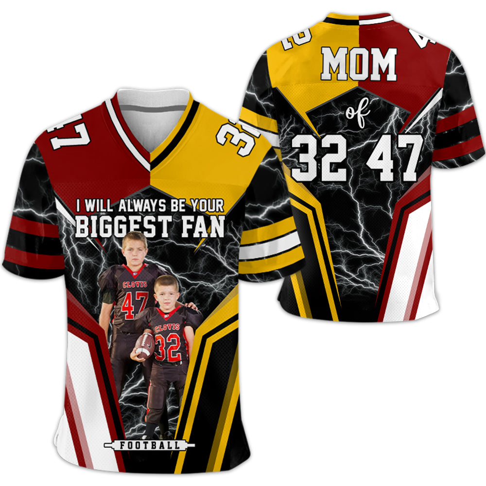 I Will Always Be Your Biggest Fan, Custom 2 Colors Football Jersey, Custom Photo Football Jersey, Gift For Football Lover A2110 Hv01