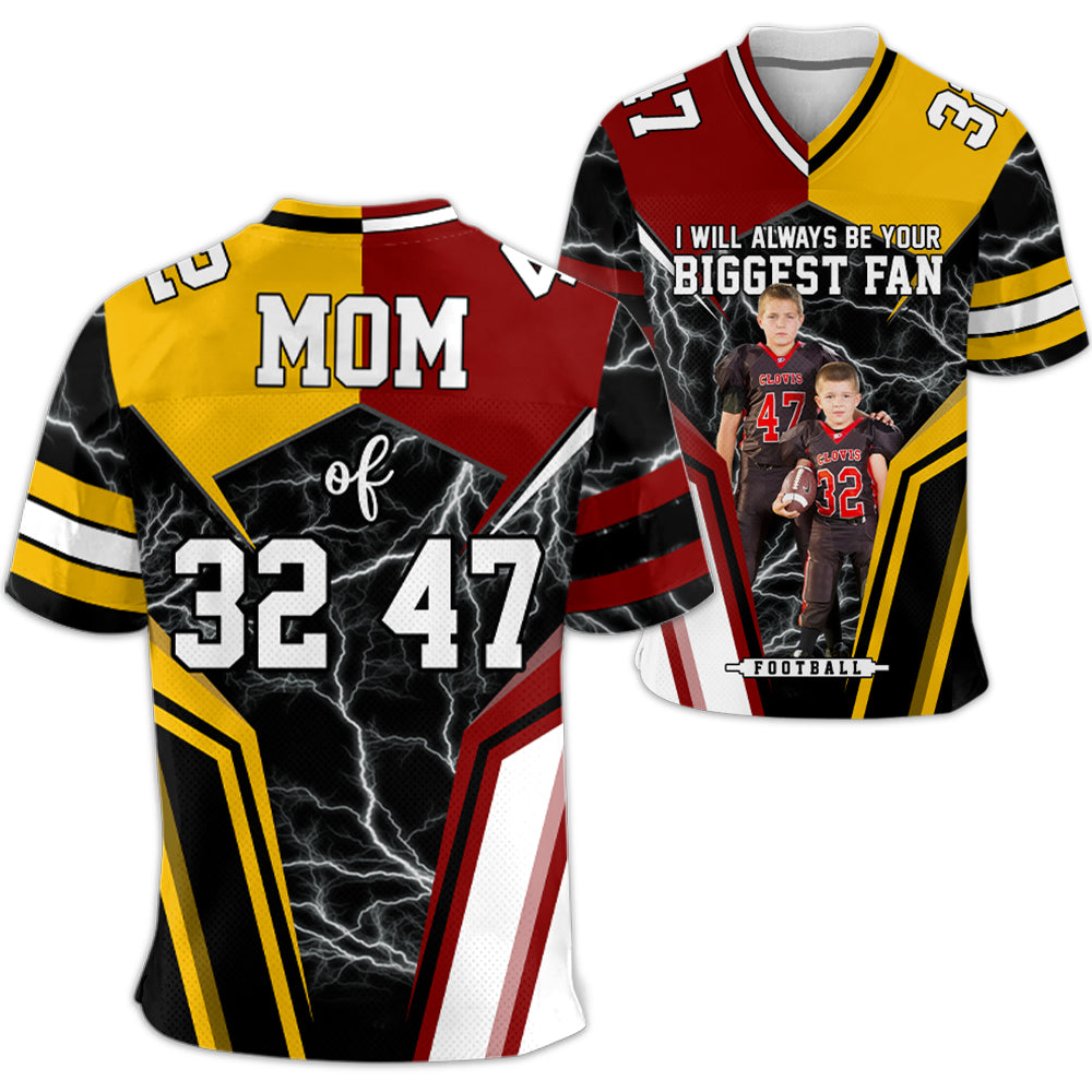 I Will Always Be Your Biggest Fan, Custom 2 Colors Football Jersey, Custom Photo Football Jersey, Gift For Football Lover A2110 Hv01
