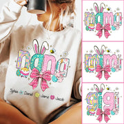 Personalized Easter Grandma Shirt, Custom Gift For Nickname and Kids Names T1807 NV01