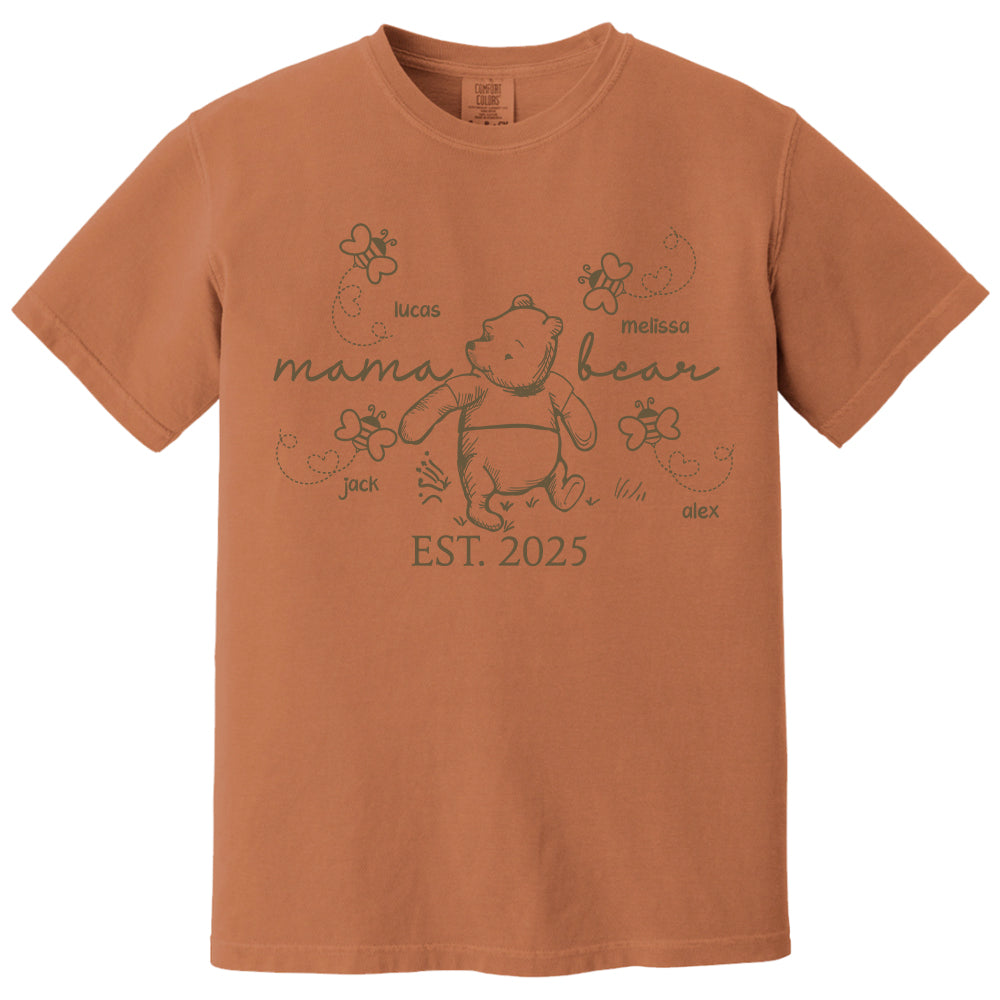Custom Mama Bear Est 2025 And Grandkids Shirts For Grandma Nh00