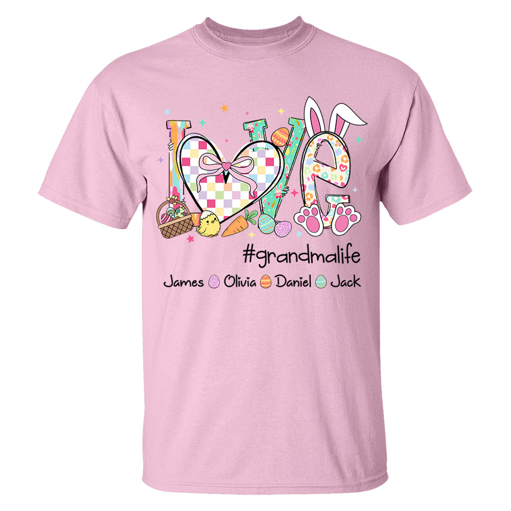 Love Grandmalife Easter Gift For Family, Custom Grandma And Grandkids T-Shirt T1807 VH01
