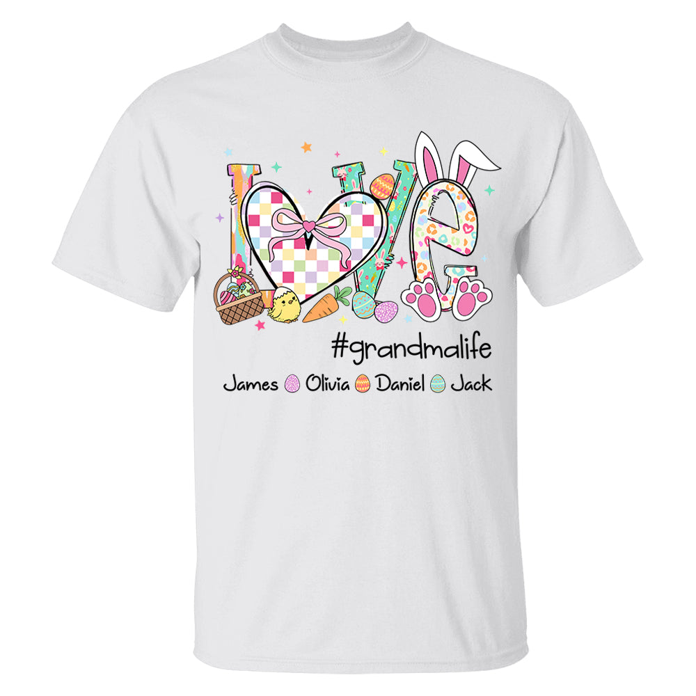 Love Grandmalife Easter Gift For Family, Custom Grandma And Grandkids T-Shirt T1807 VH01