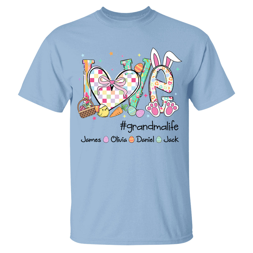 Love Grandmalife Easter Gift For Family, Custom Grandma And Grandkids T-Shirt T1807 VH01