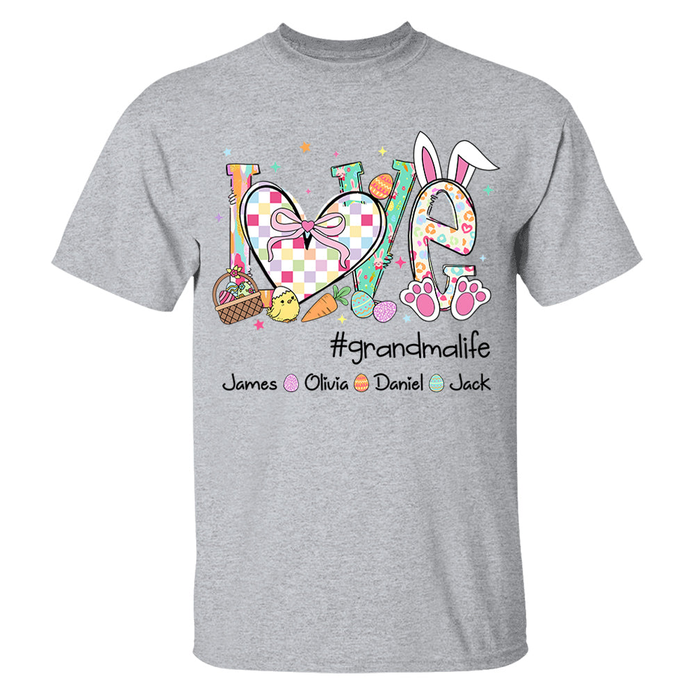 Love Grandmalife Easter Gift For Family, Custom Grandma And Grandkids T-Shirt T1807 VH01