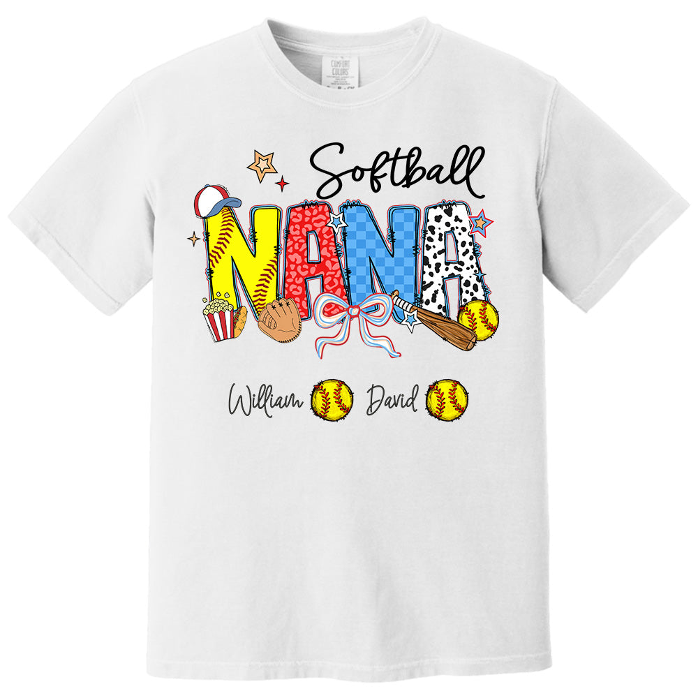 Softball Mama - Personalized Shirt Gift For Grandma