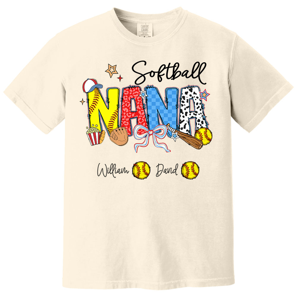 Softball Mama - Personalized Shirt Gift For Grandma