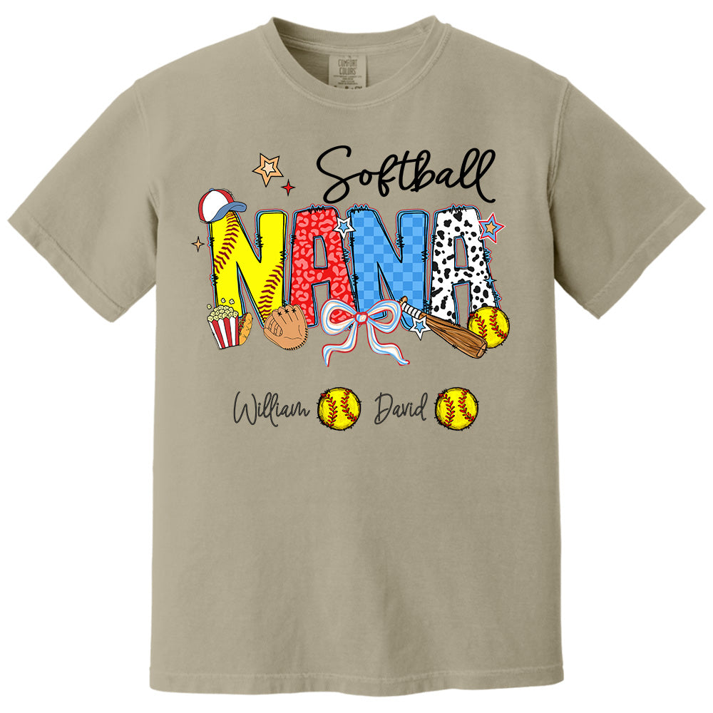 Softball Mama - Personalized Shirt Gift For Grandma