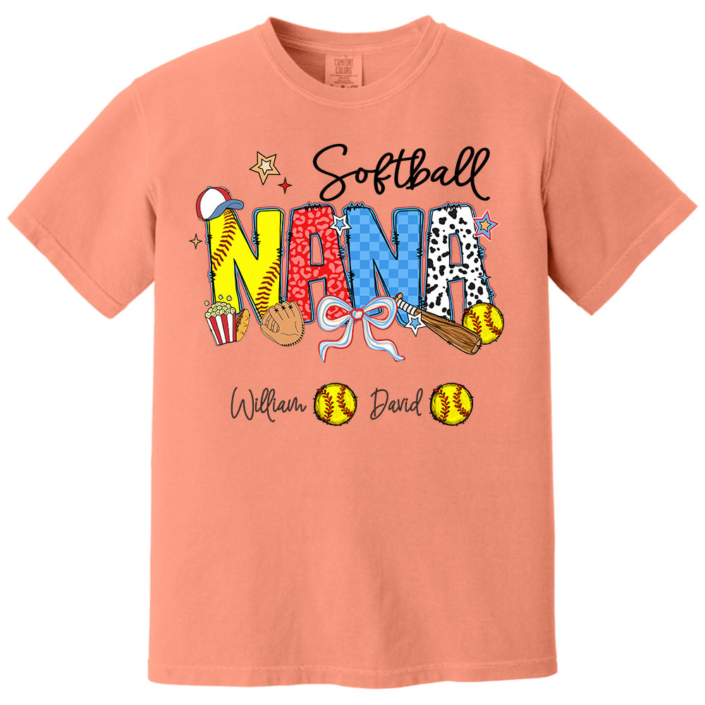 Softball Mama - Personalized Shirt Gift For Grandma