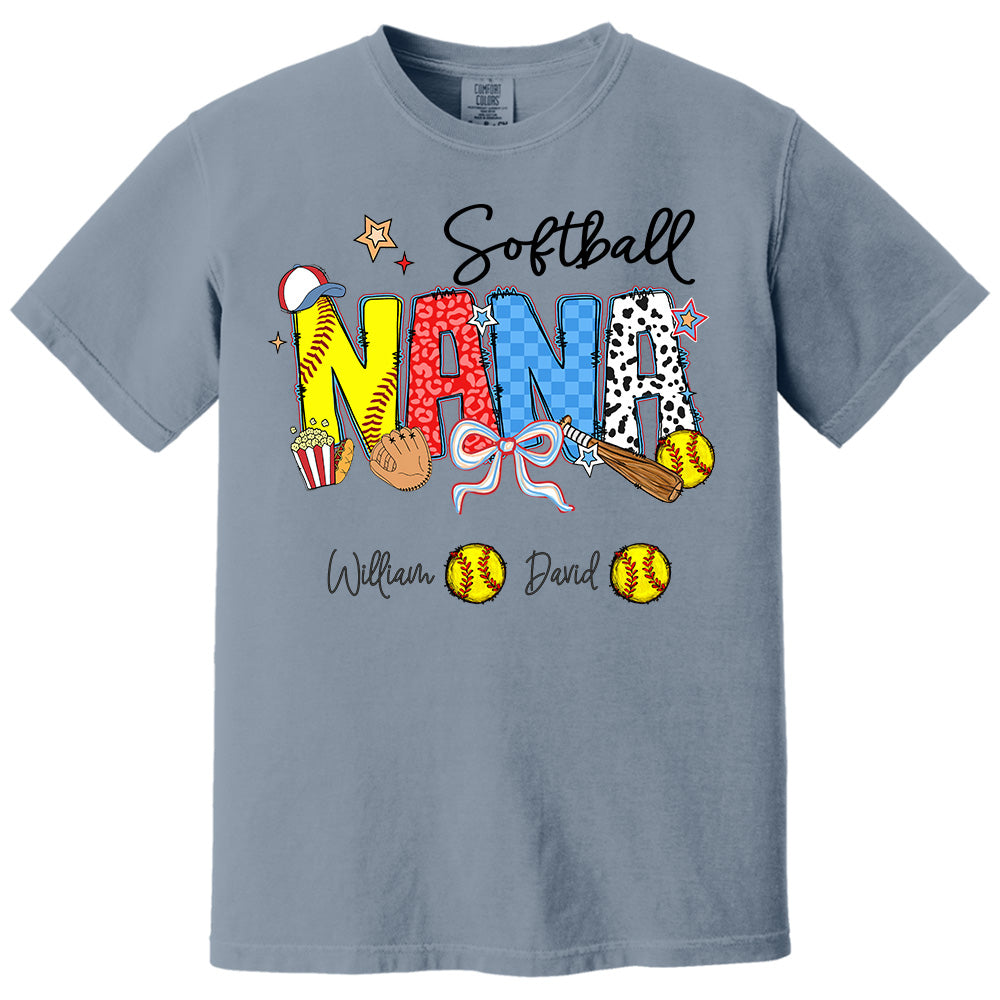 Softball Mama - Personalized Shirt Gift For Grandma