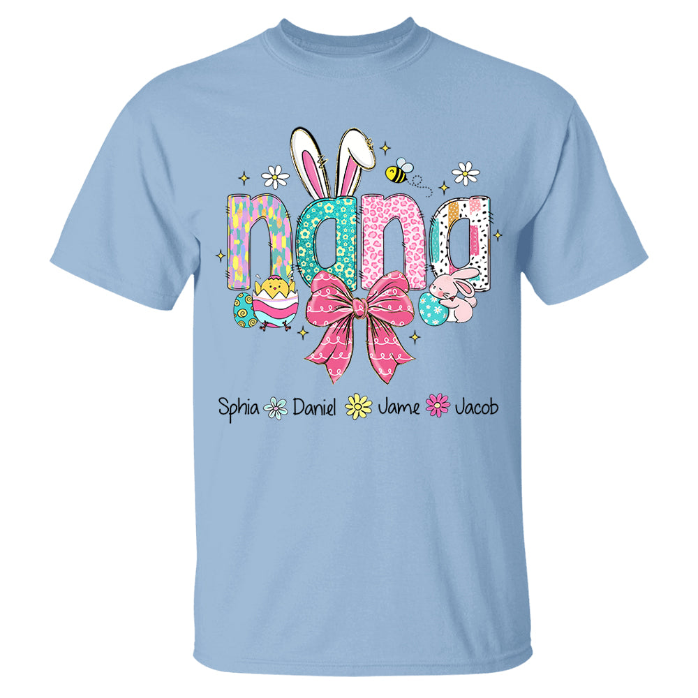 Personalized Easter Grandma Shirt, Custom Gift For Nickname and Kids Names T1807 NV01
