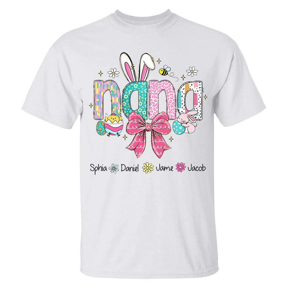 Personalized Easter Grandma Shirt, Custom Gift For Nickname and Kids Names T1807 NV01