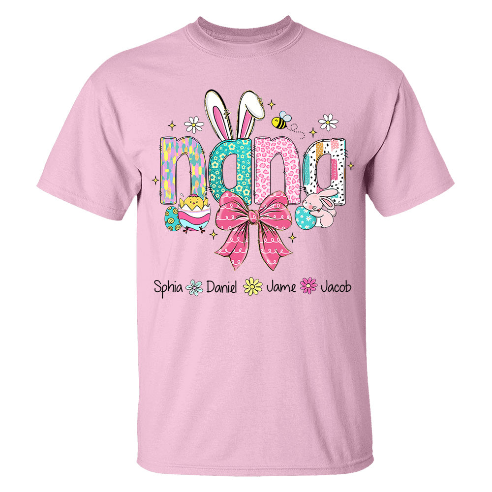 Personalized Easter Grandma Shirt, Custom Gift For Nickname and Kids Names T1807 NV01