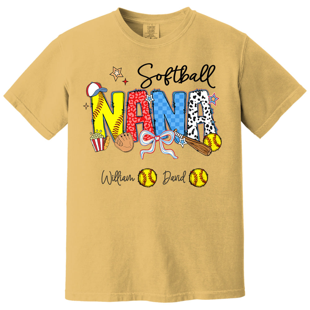 Softball Mama - Personalized Shirt Gift For Grandma