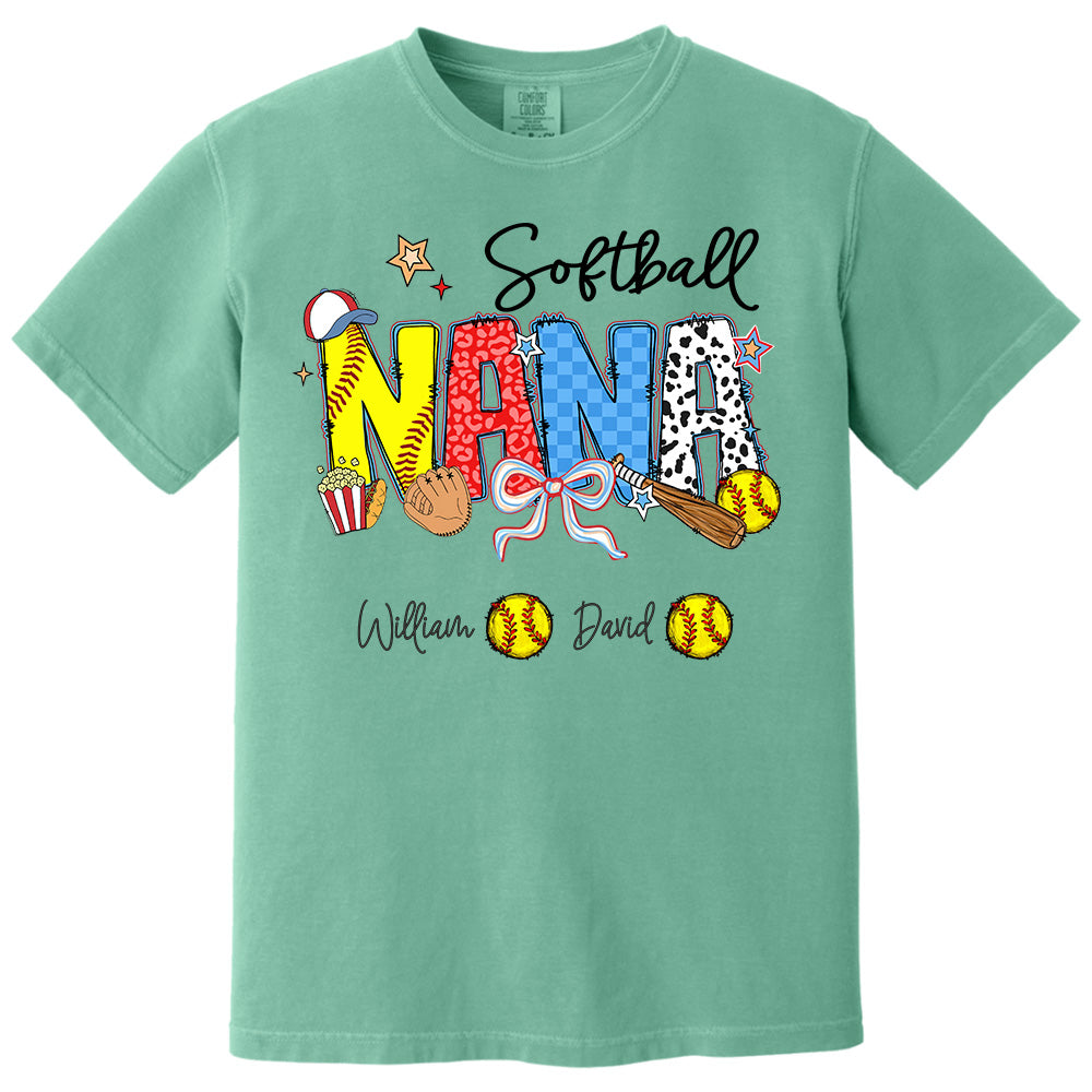 Softball Mama - Personalized Shirt Gift For Grandma