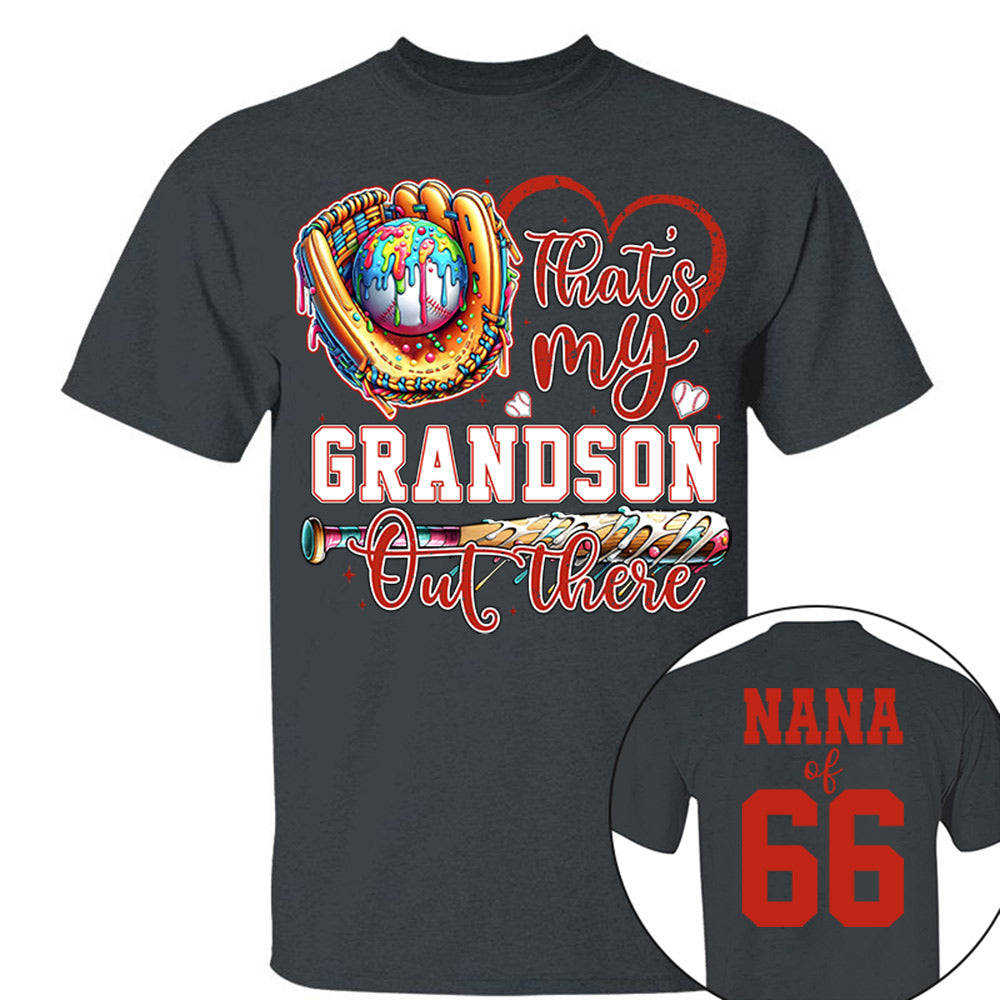 That's My Grandson Out There - Personalized Baseball Shirt, Gift for Baseball Lover A2110 Li29
