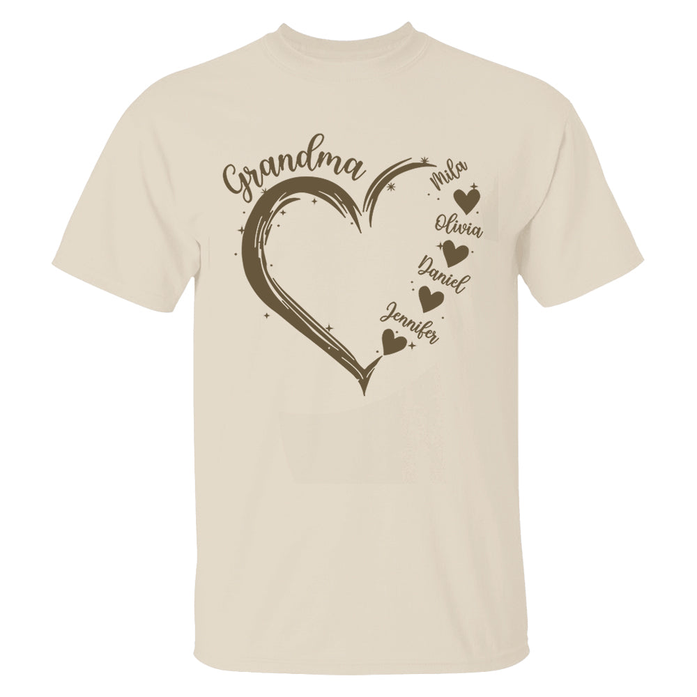 Grandma and Grandkids Hearts, Best Gift Birthday, New Mom Gift Shirt Nh00