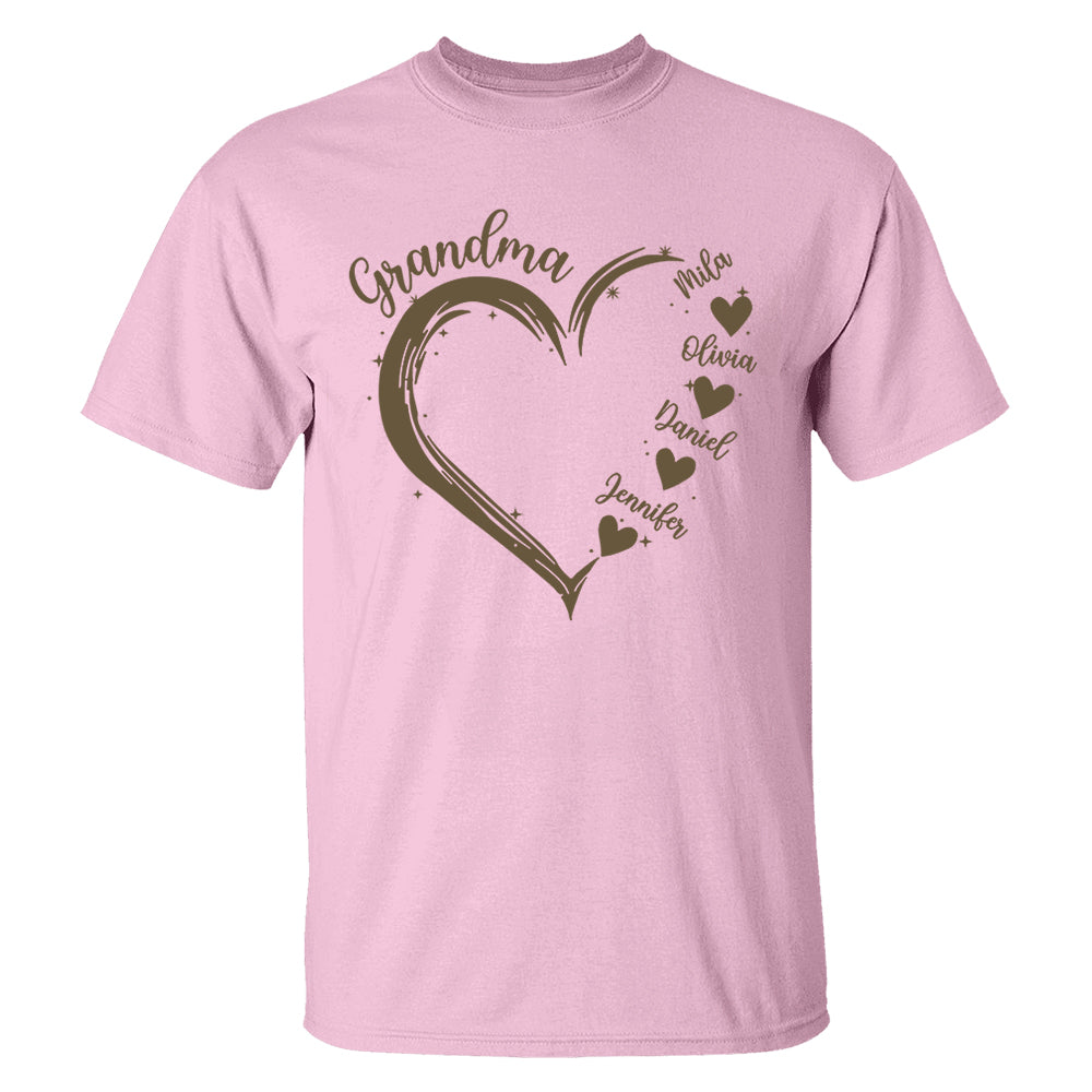 Grandma and Grandkids Hearts, Best Gift Birthday, New Mom Gift Shirt Nh00