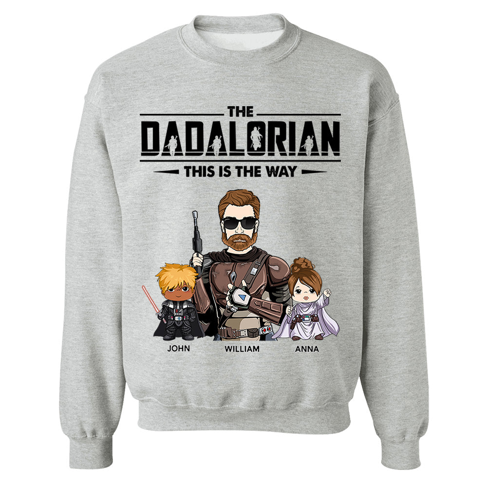 The Dadalorian This Is The Way Personalized Shirt Gift For Dad - Custom Nickname With Kids Nh00