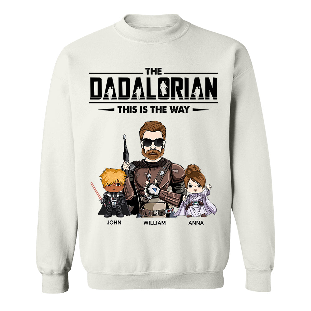 The Dadalorian This Is The Way Personalized Shirt Gift For Dad - Custom Nickname With Kids Nh00