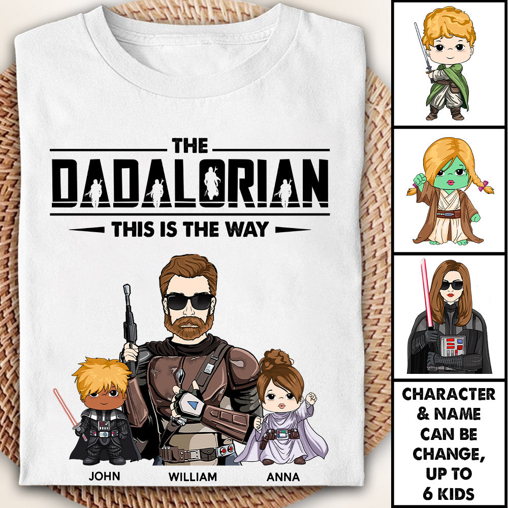 The Dadalorian This Is The Way Personalized Shirt Gift For Dad - Custom Nickname With Kids Nh00