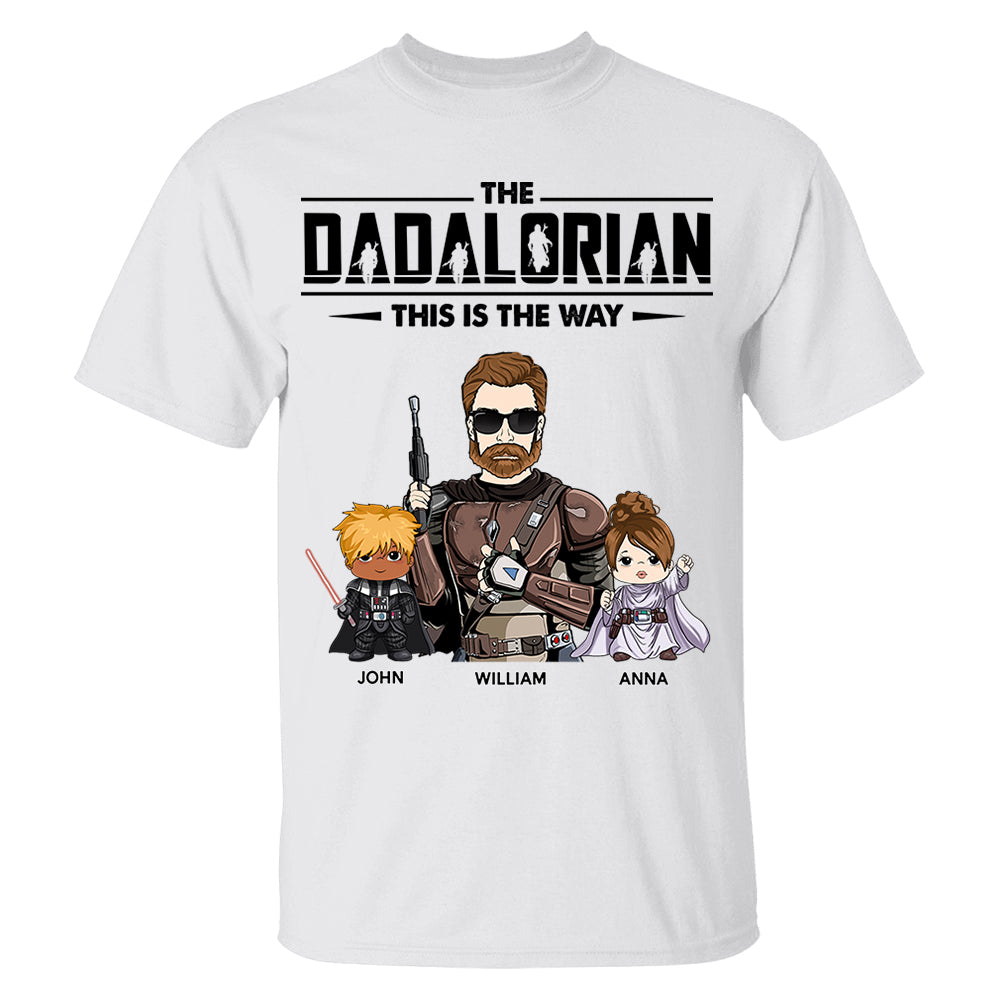 The Dadalorian This Is The Way Personalized Shirt Gift For Dad - Custom Nickname With Kids Nh00