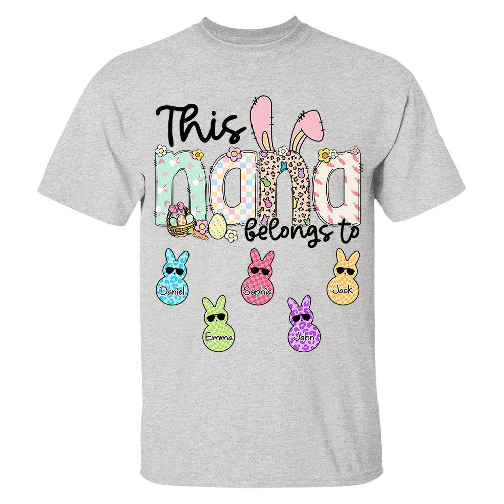 This NaNa belong to, Personalized Grandma Peeps Easter Shirt, Custom Grandma And Kids T1807 VH01