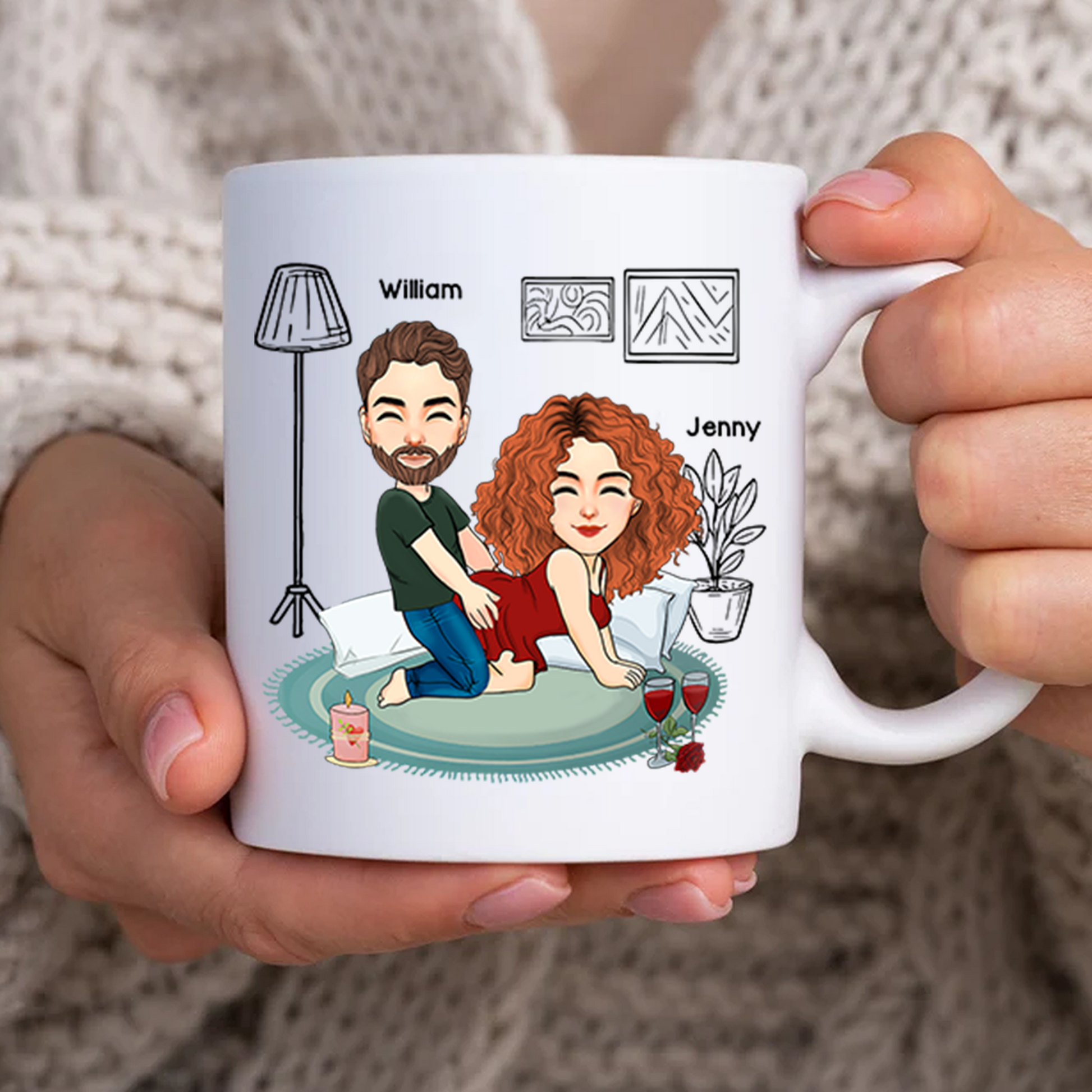 I Wanna See It Touch It Squeeze It Bite It - Personalized Butt Couple Mug - Gift For Couple Pa00