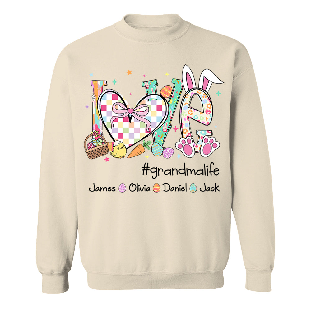 Love Grandmalife Easter Gift For Family, Custom Grandma And Grandkids T-Shirt T1807 VH01
