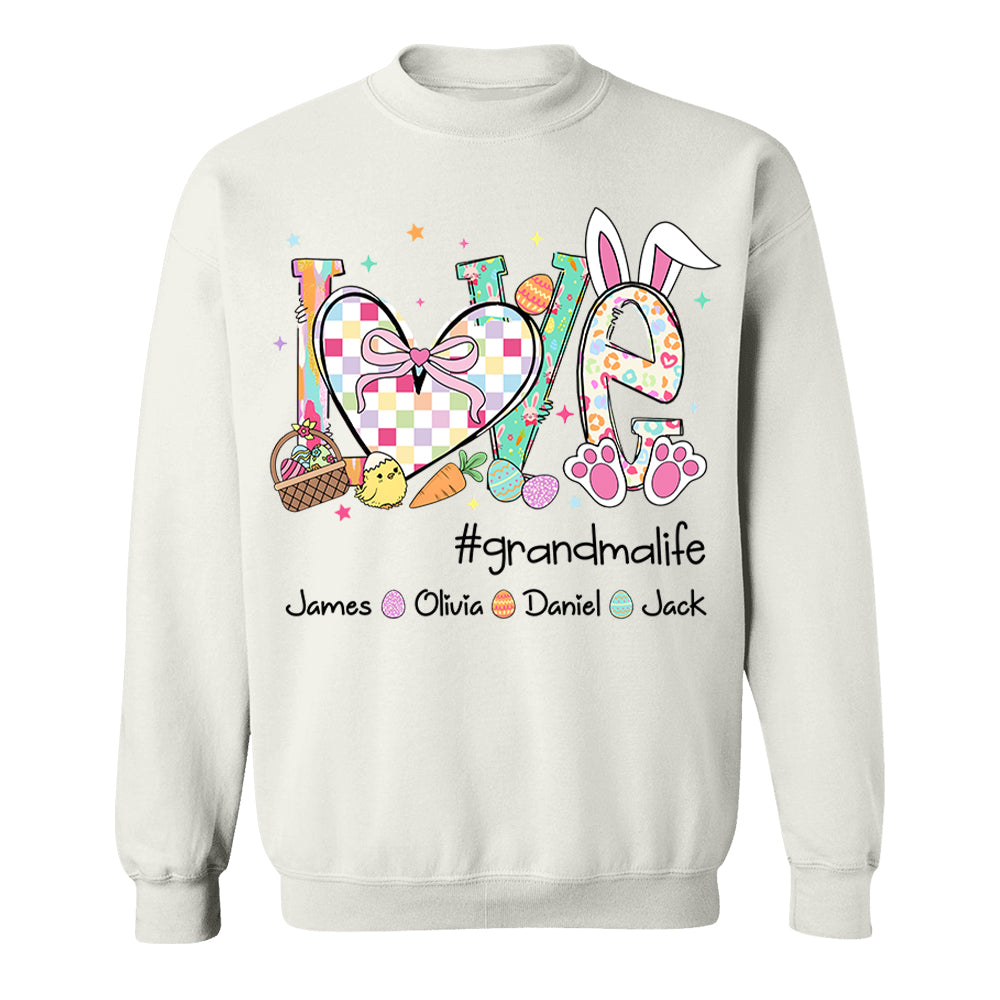 Love Grandmalife Easter Gift For Family, Custom Grandma And Grandkids T-Shirt T1807 VH01