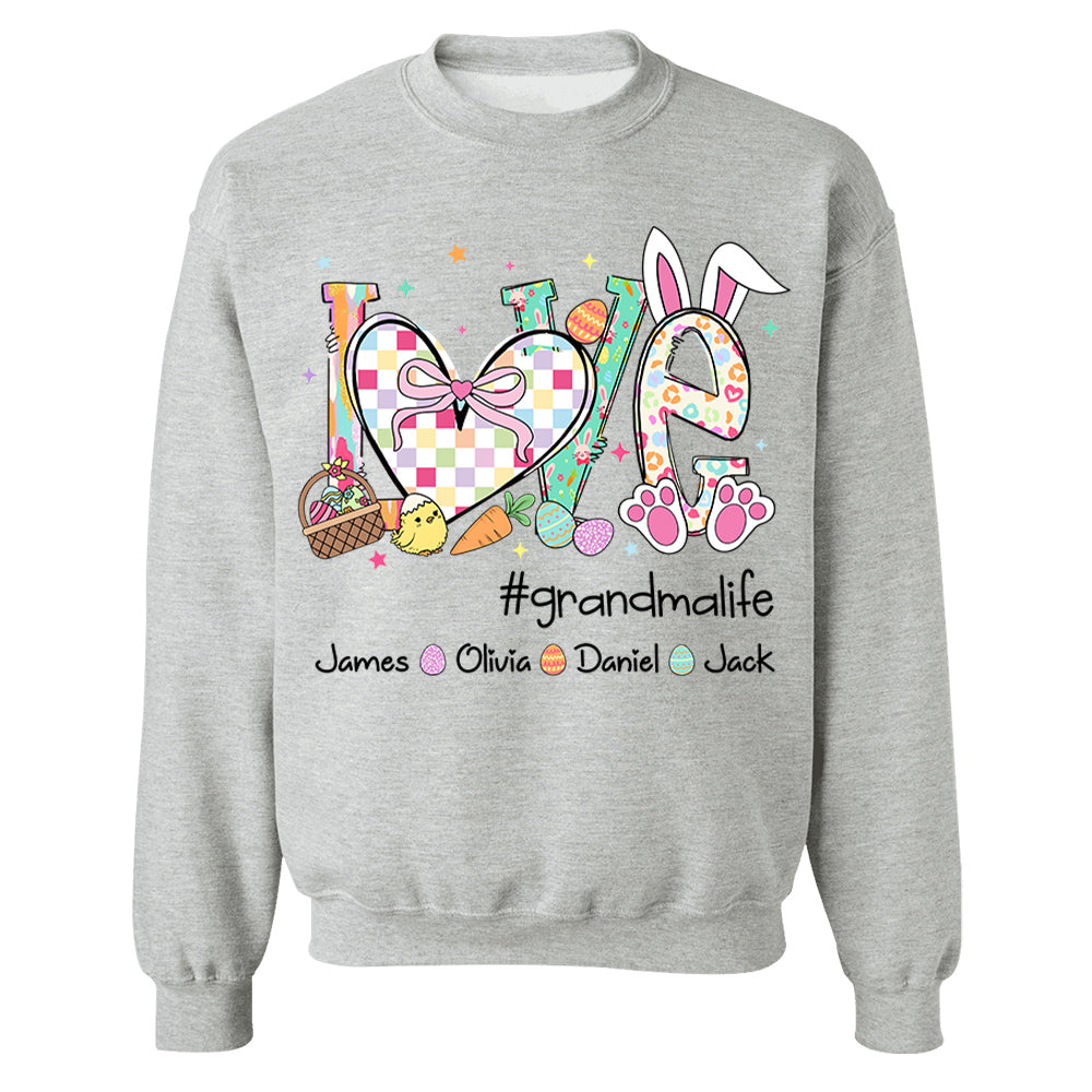 Love Grandmalife Easter Gift For Family, Custom Grandma And Grandkids T-Shirt T1807 VH01