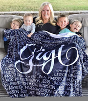 Personalized Grandma With Grandkids Names Blanket Gift For Grandma