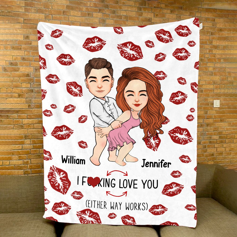 I Fuking Love You Personalized Blanket For Couple