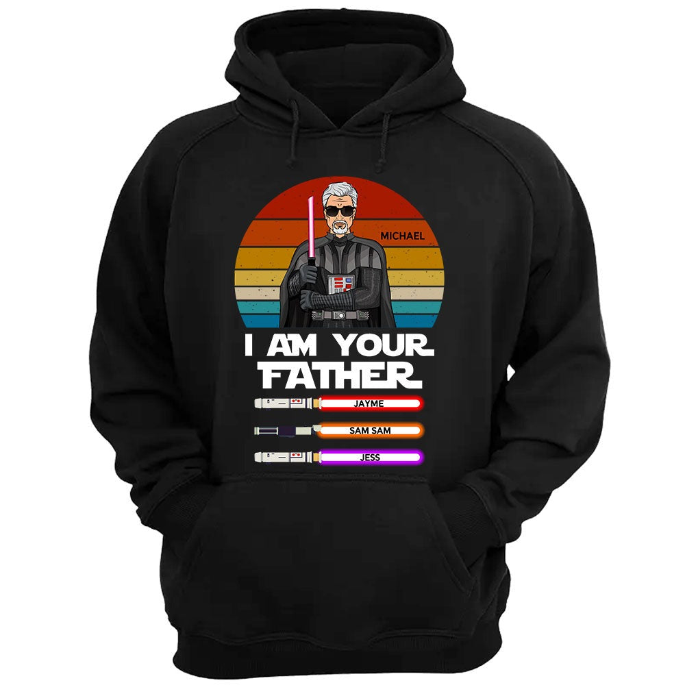 I Am Your Father Retro Color Darth Vader Premium T-Shirt | Personalized Gift with Kid's Name