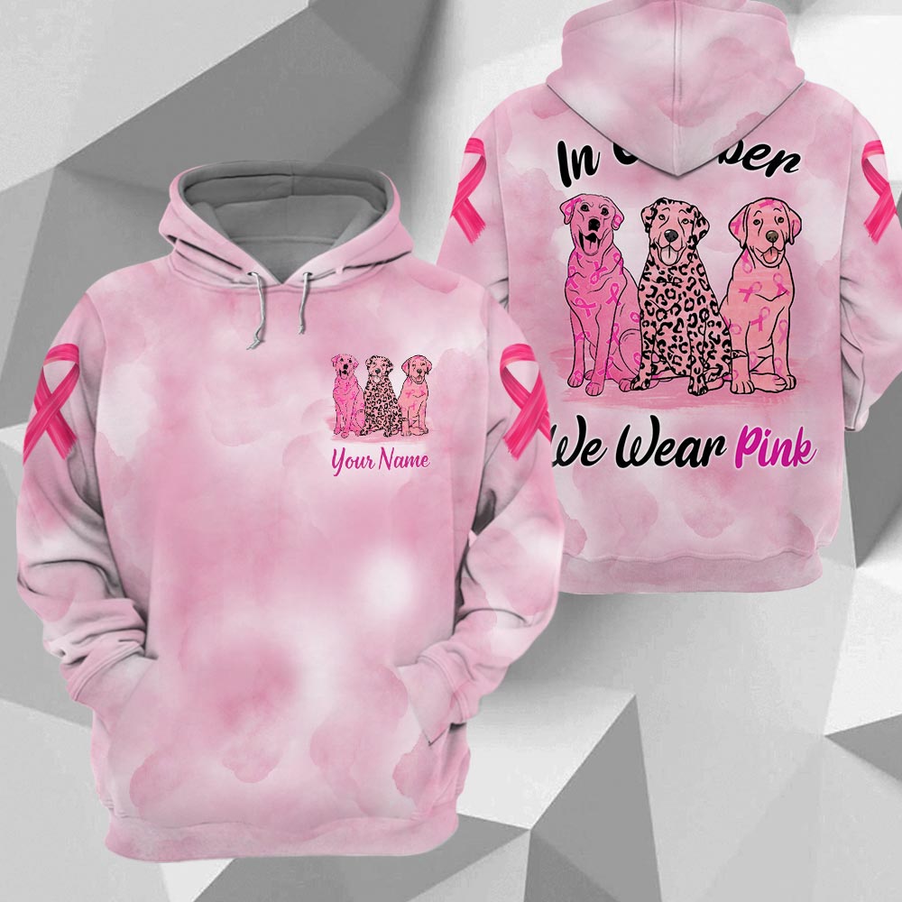 Labrador Retriever Vr2 In October We Wear Pink, Breast Cancer Awareness Personalized All Over Print Shirt