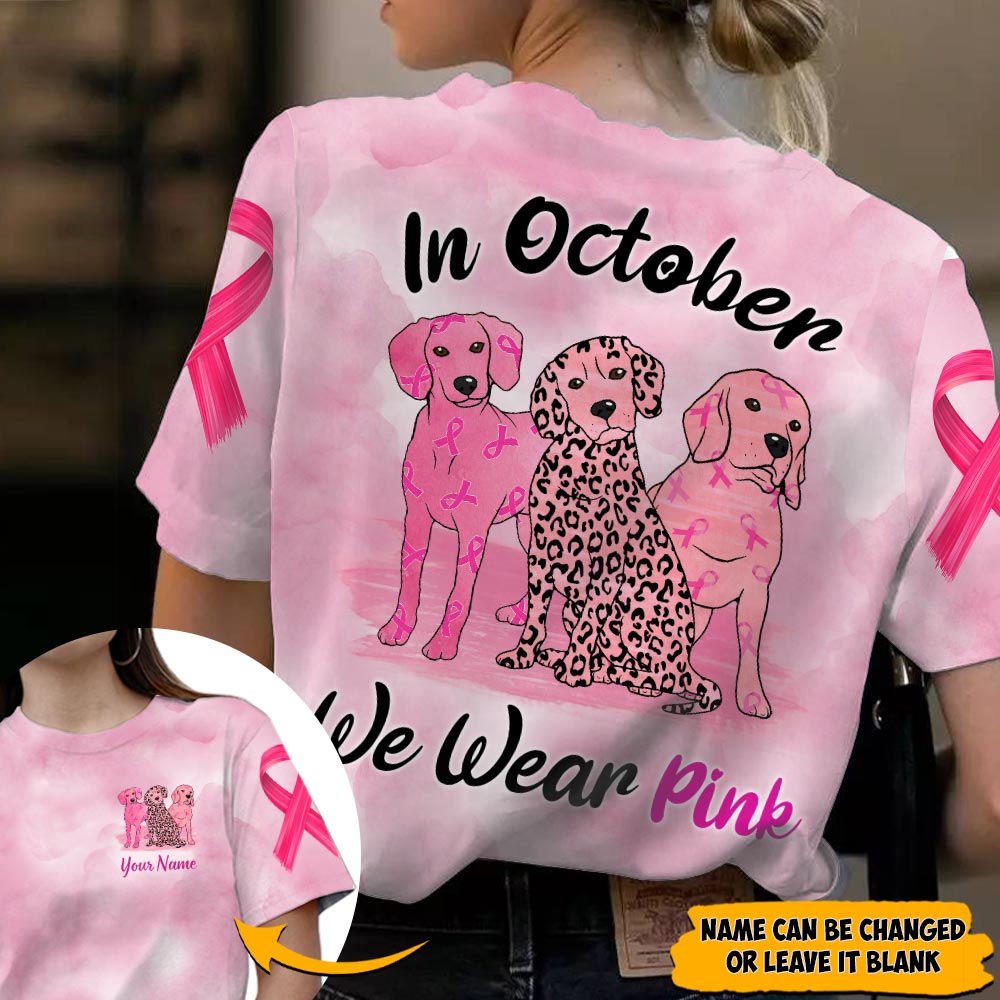 Beagle Vr2 In October We Wear Pink, Breast Cancer Awareness Personalized All Over Print Shirt